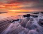 USA, New Jersey, Cape May National Seashore. Sunrise on ocean shore. Art Print